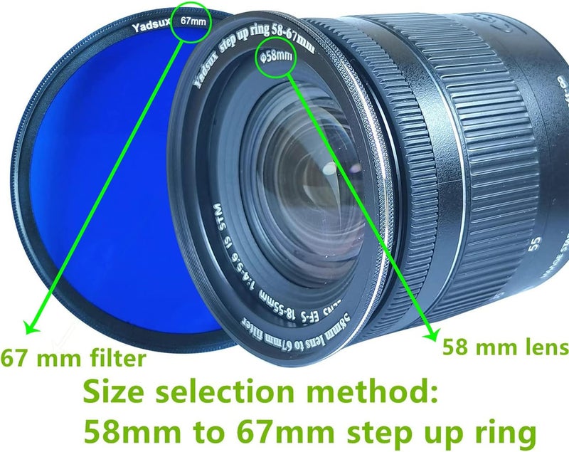 Yadsux 52mm to 55mm Step Up Ring Filter Adapter 72 Size Models - Image 4
